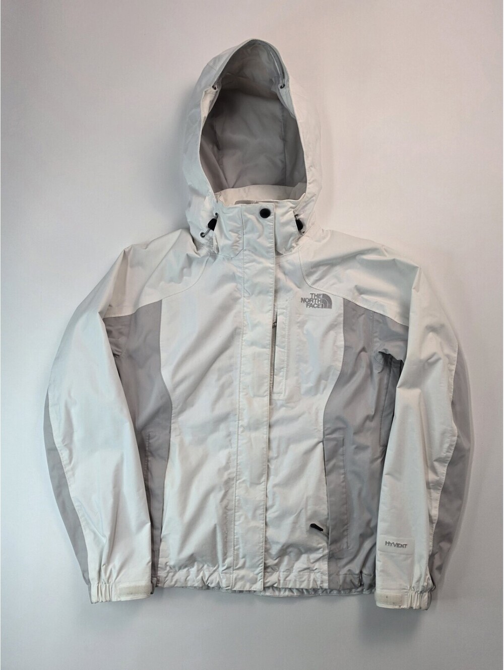 The North Face Hyvent Varius Guide White Gray Shell Jacket Womens Size Small S